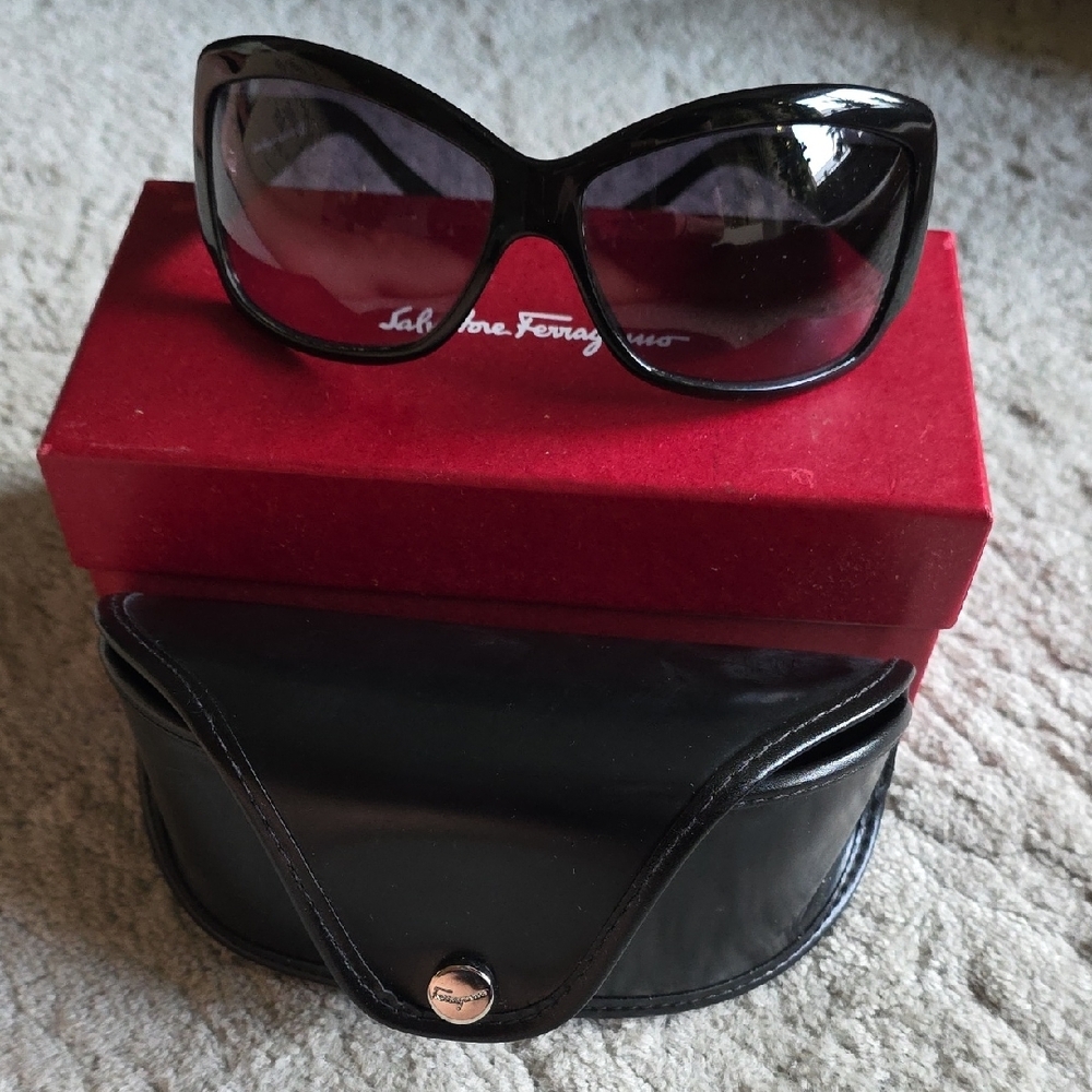 Salvatore Ferragamo Black Designer Sunglasses 2096 519/11
